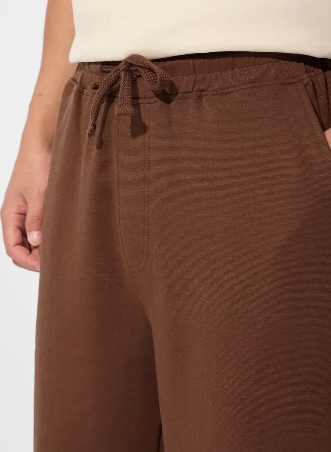 The Souled Store Men Relaxed Fit Brown Sweatpants