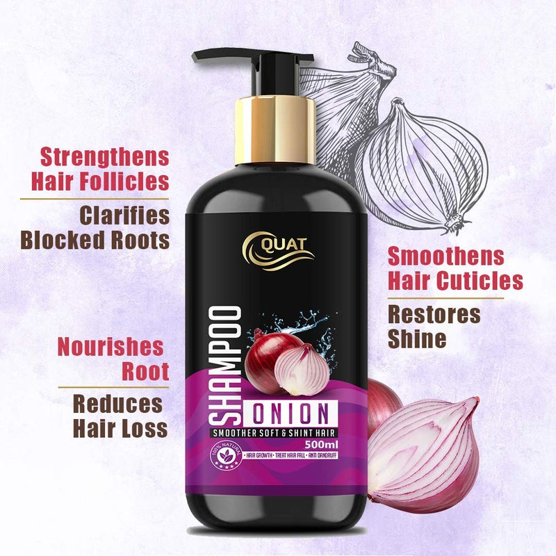 Quat 100 natural onion oil extract shampoo for damage hairhair fall 500 ml - Image 2
