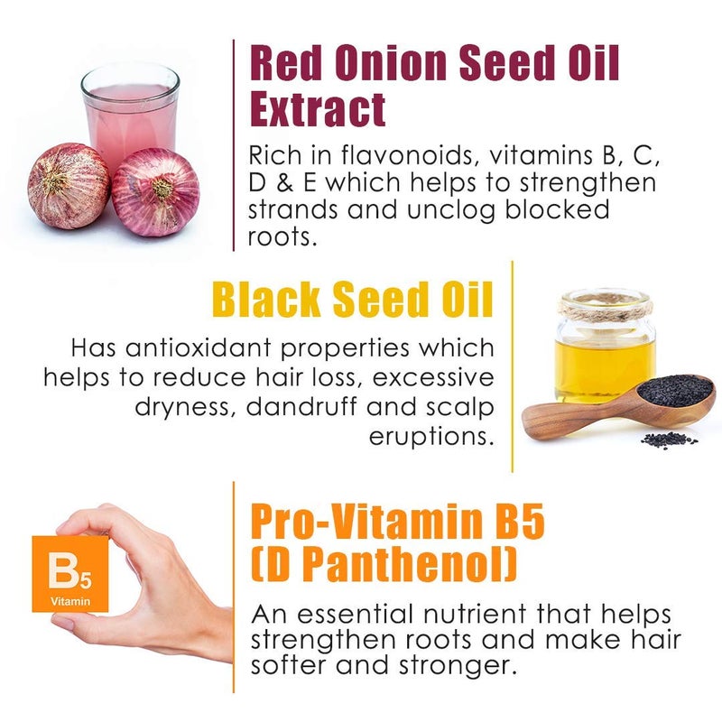 Quat 100 natural onion oil extract shampoo for damage hairhair fall 500 ml - Image 3