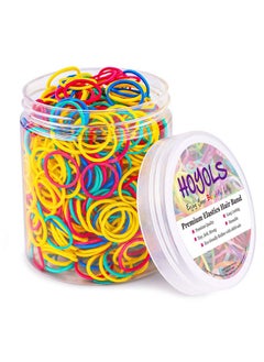 HOYOLS 1/2 Inch Small Rubber Bands For Hair Ties Assorted Color Rainbow Elastics Mini Reusable Rubberband For Braids Braiding Colorful For Baby Girl Infants Toddler Supplies 1000Pcs (S) Latex Free  - Image 1