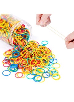 HOYOLS 1/2 Inch Small Rubber Bands For Hair Ties Assorted Color Rainbow Elastics Mini Reusable Rubberband For Braids Braiding Colorful For Baby Girl Infants Toddler Supplies 1000Pcs (S) Latex Free  - Image 2