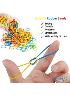 HOYOLS 1/2 Inch Small Rubber Bands For Hair Ties Assorted Color Rainbow Elastics Mini Reusable Rubberband For Braids Braiding Colorful For Baby Girl Infants Toddler Supplies 1000Pcs (S) Latex Free  - Image 4