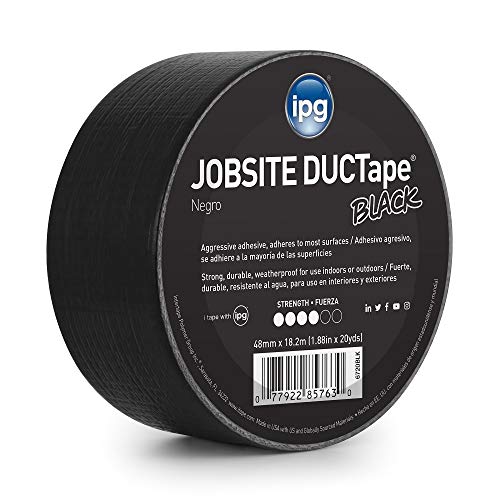 IPG JobSite DUCTape, Colored Duct Tape, 1.88" x 20 yd, Black (Single Roll) - Image 1
