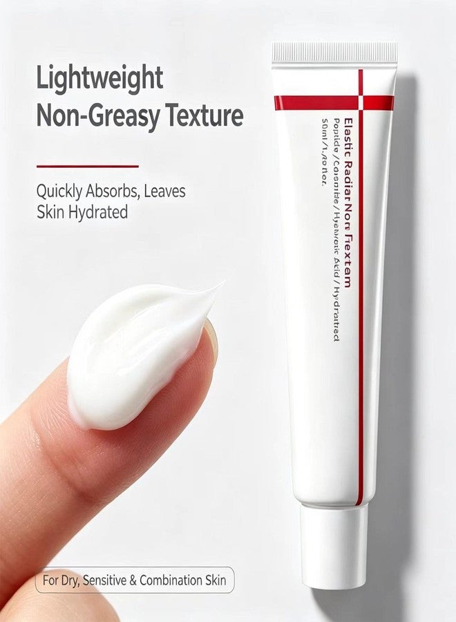 TWLBXMG Elastic Radiance Facial Cream, Hydrating & Firming Moisturizer with Peptide, Ceramide & Hyaluronic Acid, to Reduce Fine Lines & Dark Spots, Brighten Skin Tone, Boost Hydration & Elasticity, 50ml - Image 3