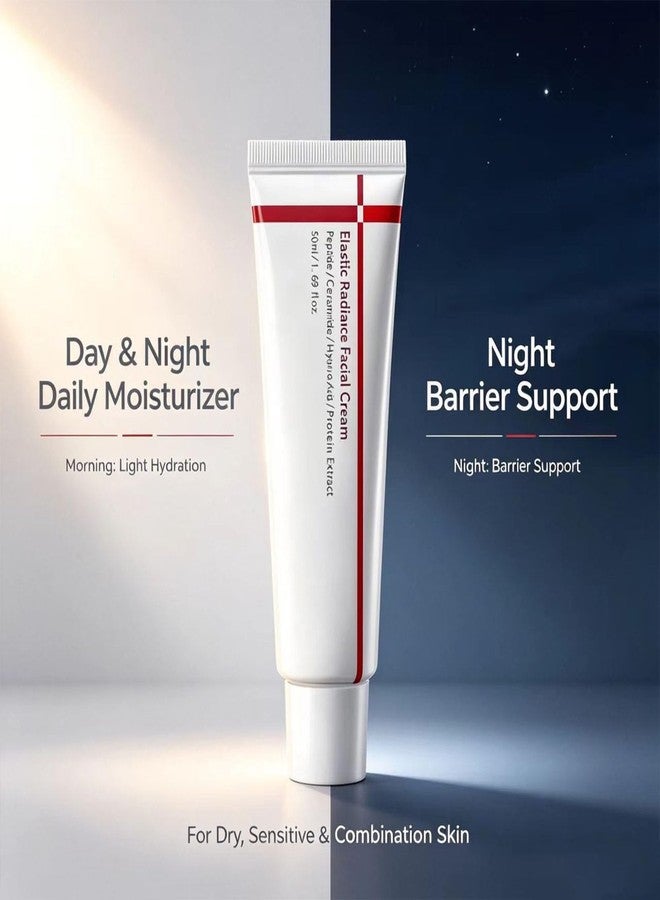 TWLBXMG Elastic Radiance Facial Cream, Hydrating & Firming Moisturizer with Peptide, Ceramide & Hyaluronic Acid, to Reduce Fine Lines & Dark Spots, Brighten Skin Tone, Boost Hydration & Elasticity, 50ml - Image 4