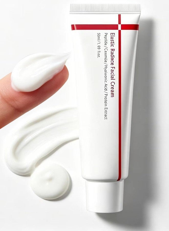 TWLBXMG Elastic Radiance Facial Cream, Hydrating & Firming Moisturizer with Peptide, Ceramide & Hyaluronic Acid, to Reduce Fine Lines & Dark Spots, Brighten Skin Tone, Boost Hydration & Elasticity, 50ml - Image 1