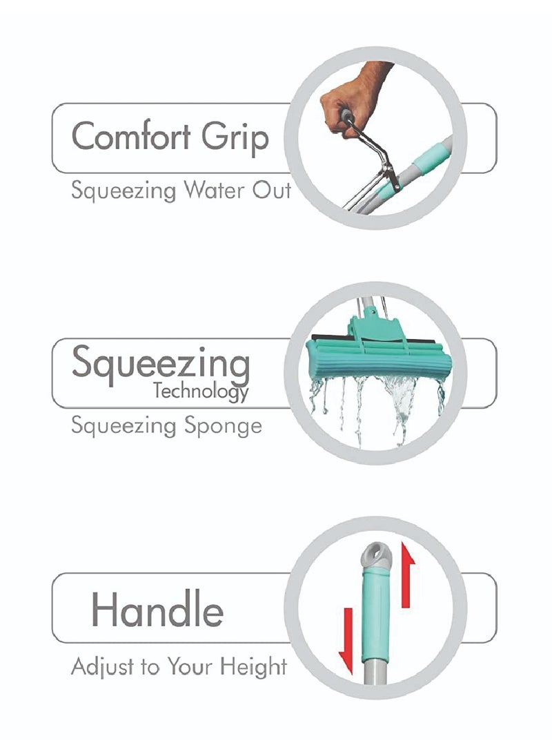 Dreamons link Absorbent PVA Mop Sponge Mop with Stainless Steel Telescopic Pole Extendable Handle Mopstick for Household Ofiice Cleaning | Best for Kitchen, Tiles, Multi-Surface Hard Floor - Image 4