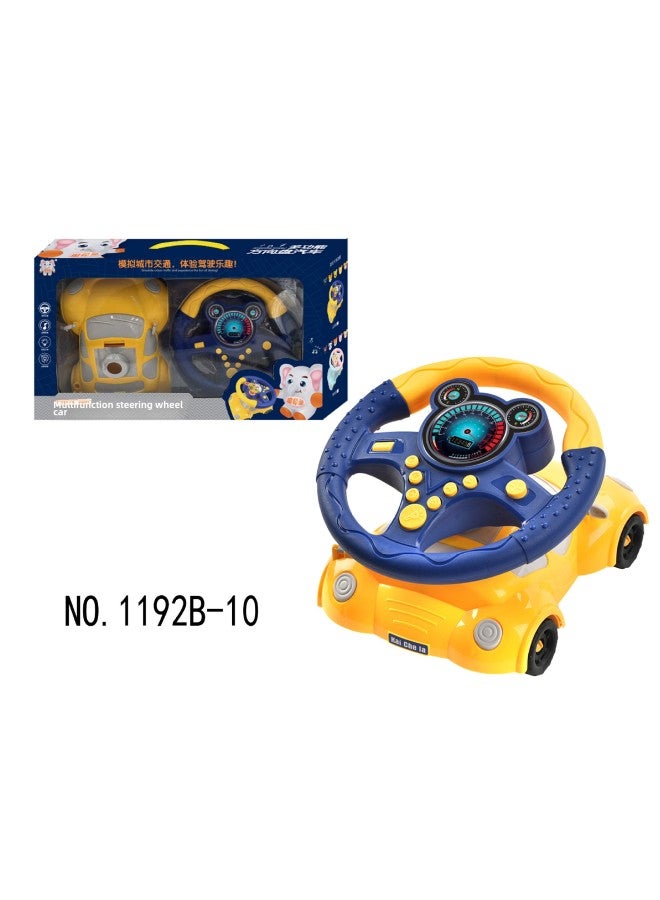 Children's Simulation Car Gas Station Toy Educational Credit Card Voice Prompt Intelligent Counting Refueling Play House Toy-Color:Simulation Blue Steering Wheel Car (Chinese) - Image 1