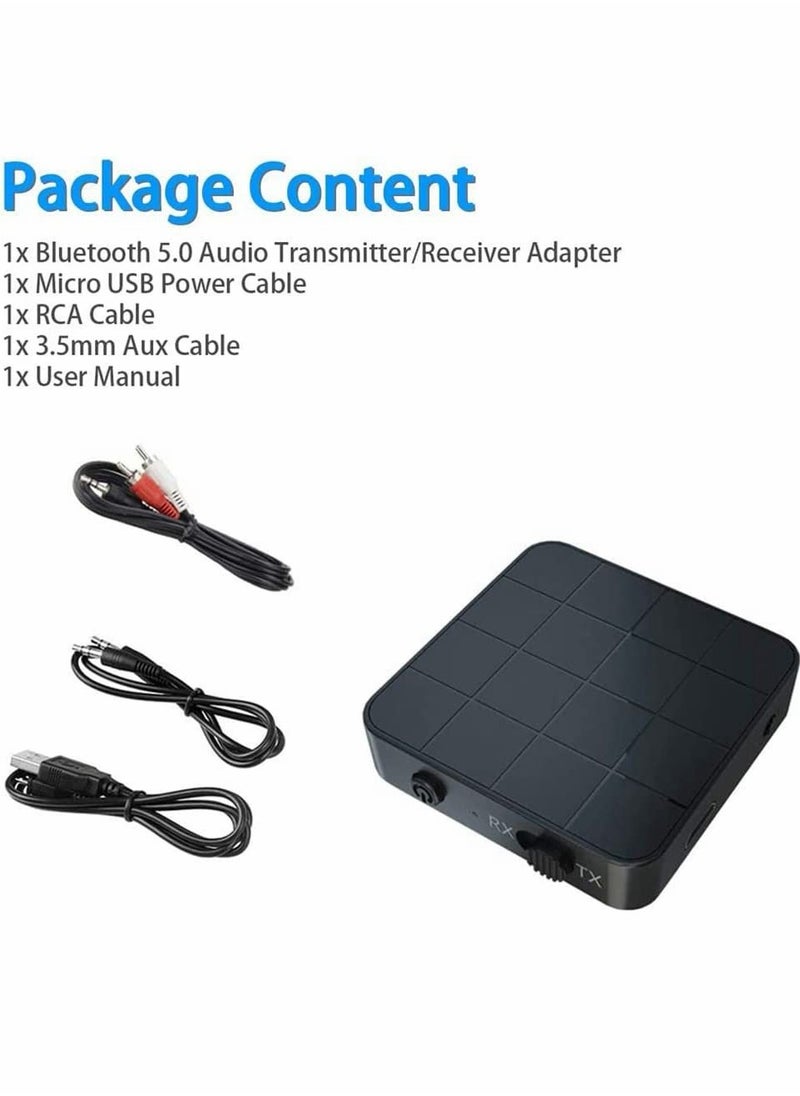 Generic - Bluetooth 5.0 Audio Transmitter Receiver Adapter, 2-in-1 Wireless 3.5mm Audio Adapter, APTX Low Latency Stereo Audio Adapter for Home Sound System TV PC Tablet Speaker Headphone, 1 Pcs - Image 1