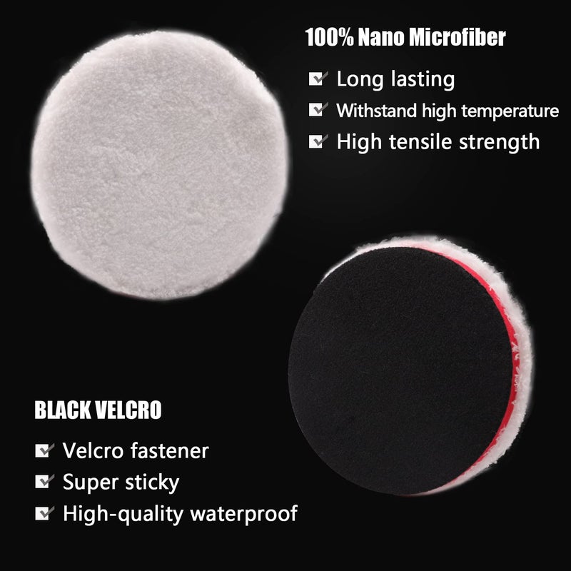 ZFE Buffing Polishing Pads, ZFE 7Pcs 5"(125mm) Waffle Foam Buffing Pads Polishing Pads Wool Pad Kit for 5Inch Backing Plate RO/DA/GA Car Polisher Boat Compounding, Polishing and Waxing - Image 4
