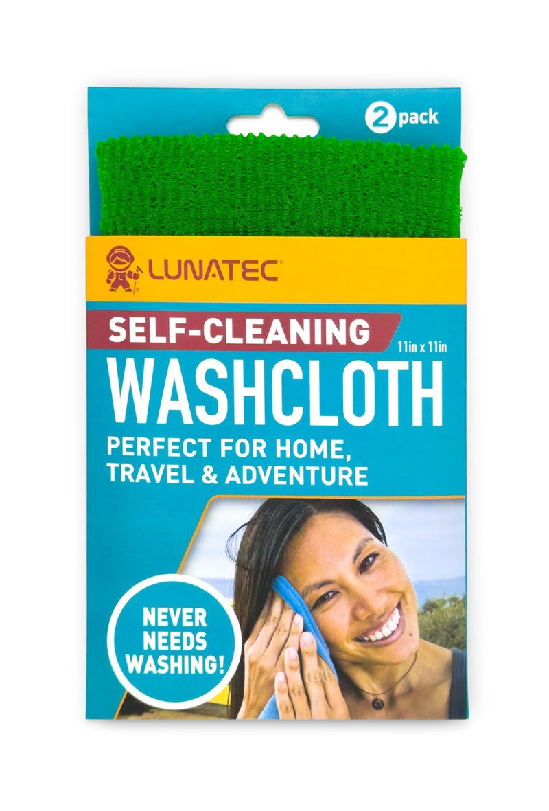Lunatec® Self-Cleaning Washcloth. A Camping & Travel Essential. Quick Drying, Light Exfoliator, Odor-Free & Lathers Great. - Image 3