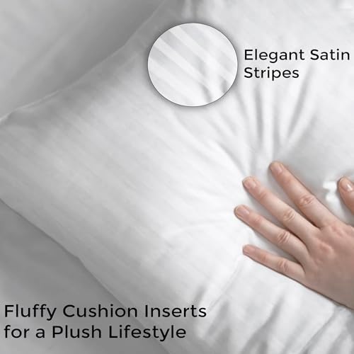 AVI Soft & Fluffy Micorfiber Filled Hotel Quality Premium Cushions Filler Set of 4, 16 x 16 Inch, Decorative Cushion for Sofa, Bed, Throw Pillow Insert, Office (White) - Image 4