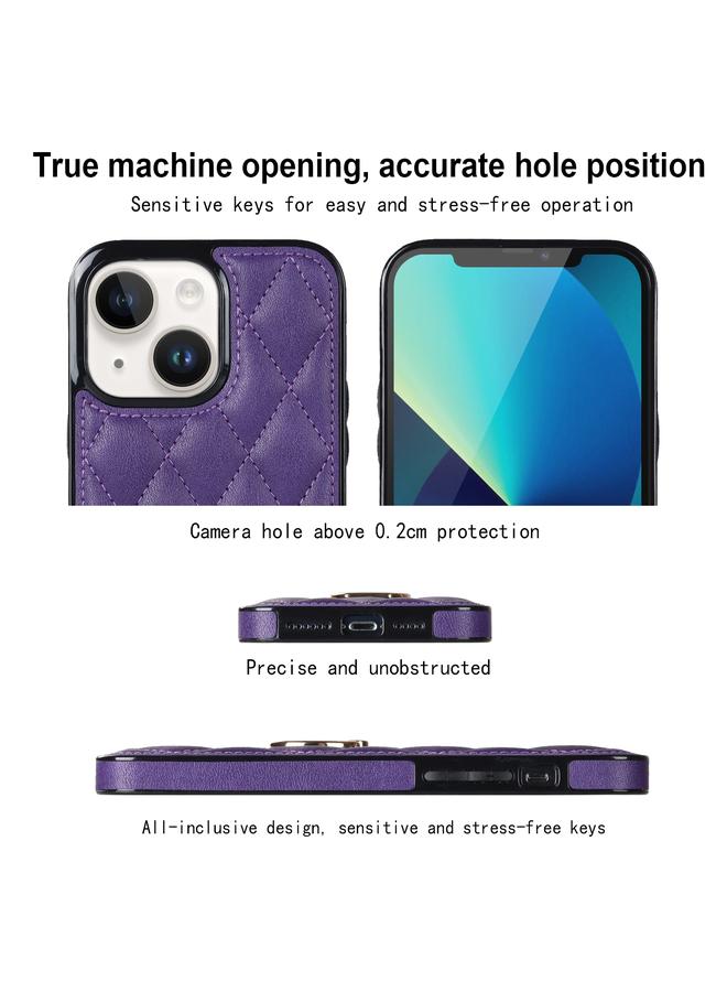 Zaboon Case For iPhone 13 mini Rhombic PU Leather Phone Case with Ring Holder - Image 4