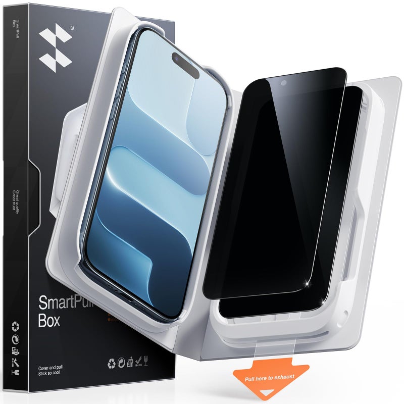 SMARTDEVIL 2 Pack Tempered Glass for iPhone Air Privacy Screen Protector, Military-Grade Shatterproof Protection, 9H Hardness, Anti-Spy Privacy Film, Fast & Easy Installation, Case Friendly Design - Image 1