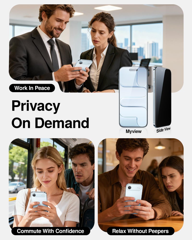 SMARTDEVIL 2 Pack Tempered Glass for iPhone Air Privacy Screen Protector, Military-Grade Shatterproof Protection, 9H Hardness, Anti-Spy Privacy Film, Fast & Easy Installation, Case Friendly Design - Image 3