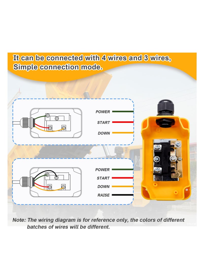 Cobest Dump Trailer Remote Control Switch, 12V DC Trailer Up and Down Control Switch, ABS Material Protective Shell, Dust-proof and Weatherproof, Magnetic Back, for Lift Gate Truck Tipper Trailer Hoist G018 - Image 4