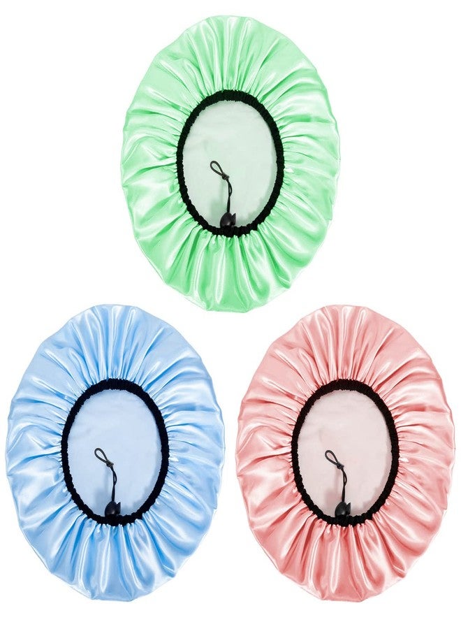 Auban Shower Cap for Women, Adjustable Reusable, Extra Large, Double-Layer Waterproof Bathing cap, Waterproof Exterior, EVA Lining, Hair Cap for All Hair Lengths, 3 Colors - Image 3