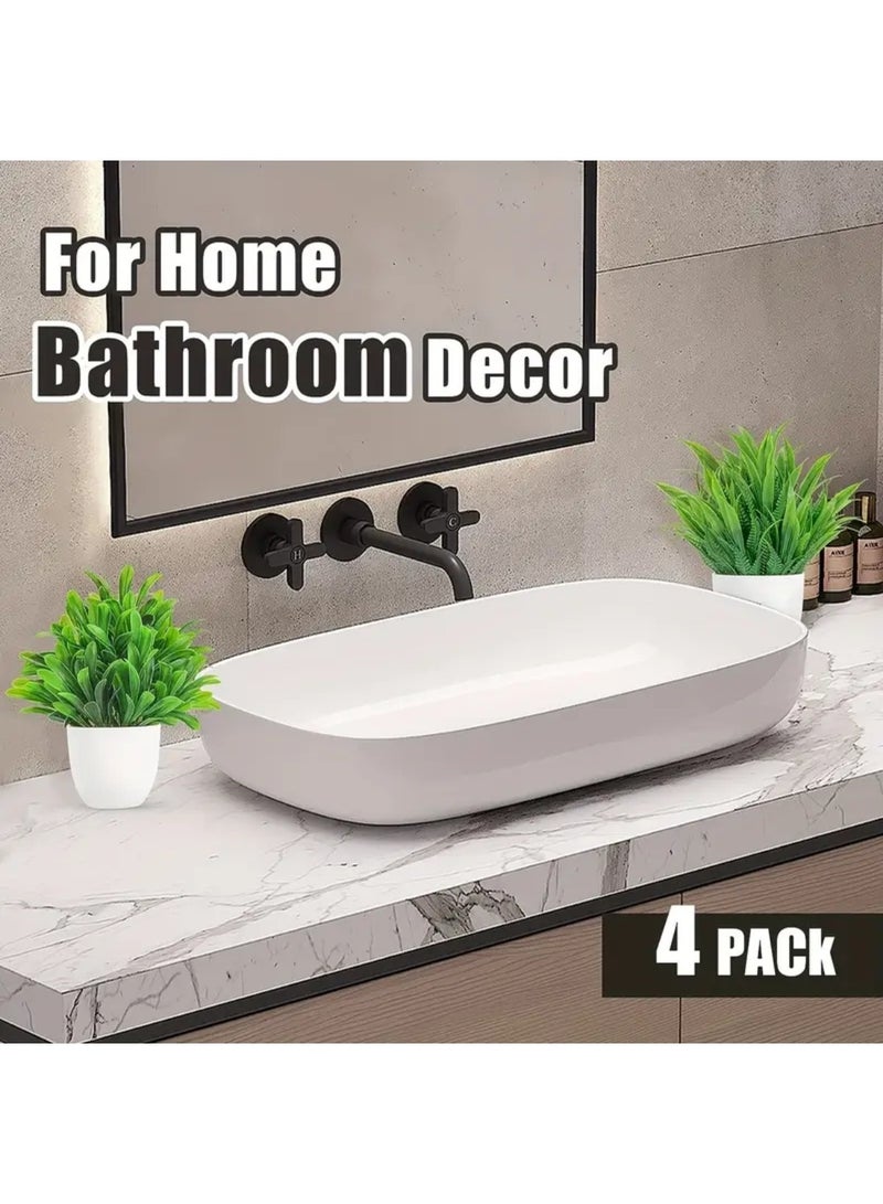 زيد أورا مجموعة من 4 نباتات صناعية صغيرة الحجم للاستخدام الداخلي للمنزل والمكتب والحمام - Image 3