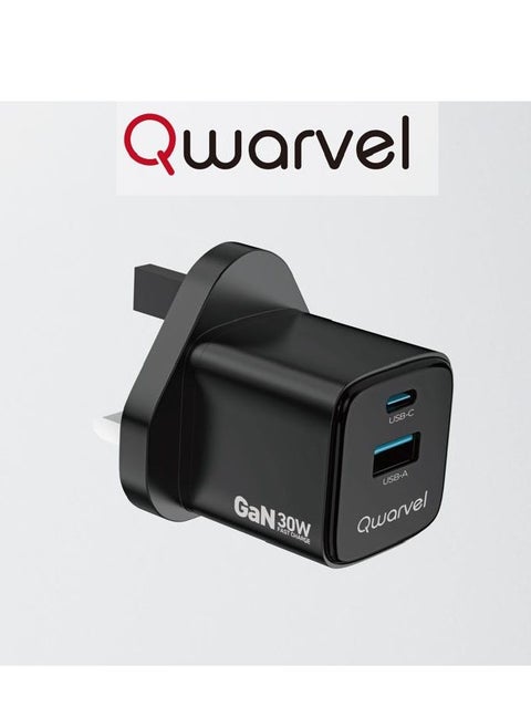 30W USB-C 3-Pin Power Adapter Black