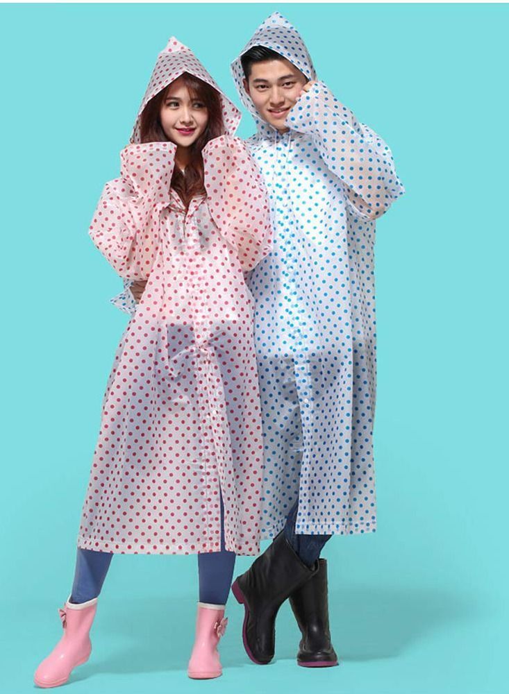 Y&D Rain Poncho with Hood 3 PCS Adult Raincoat Waterproof Ponchos for Men Women Emergency Survival Kit Outdoor Camping Hiking Travel and Theme Parks Cute Fun Dots Print  - Image 4