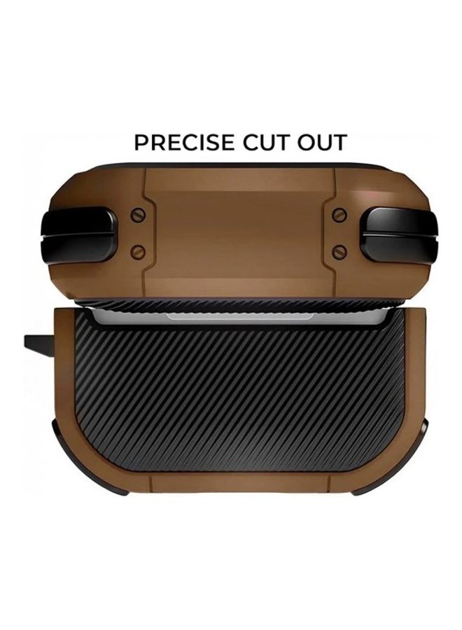 Protective Case Cover For Apple AirPods Pro Brown/Black - Image 3