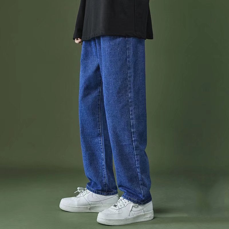 Jeans Mens Spring Autumn and Winter Teenagers New Gray Straight Loose Wide Leg Fashionable Casual Long Pants Y01  - Image 5