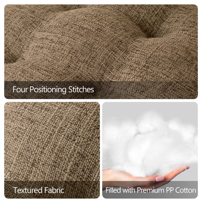 Sunlit Bar Stool Covers - Set of 2 Round Bar Stool Seat Covers, Soft and Cushioned Bar Chair Covers, Easy to Install and Wash, Cover Only, 12 Inch Diameter, Brown - Image 3