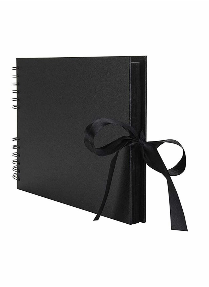 Excefore - Photo Album Scrapbook, DIY 80 Black Pages (40 Sheets) Scrap Book Memory Book Wedding Guest Book, for Mum Family Birthday - Image 1