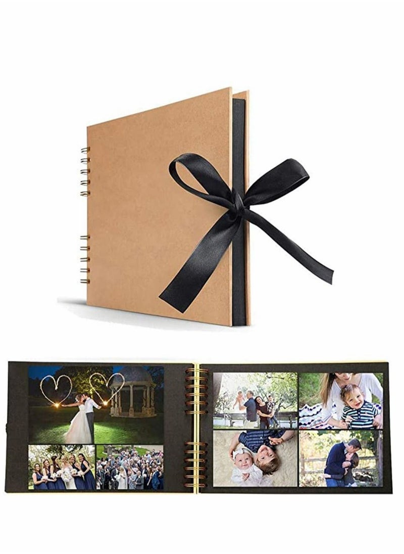 Excefore - Photo Album Scrapbook, DIY 80 Black Pages (40 Sheets) Scrap Book Memory Book Wedding Guest Book, for Mum Family Birthday - Image 1