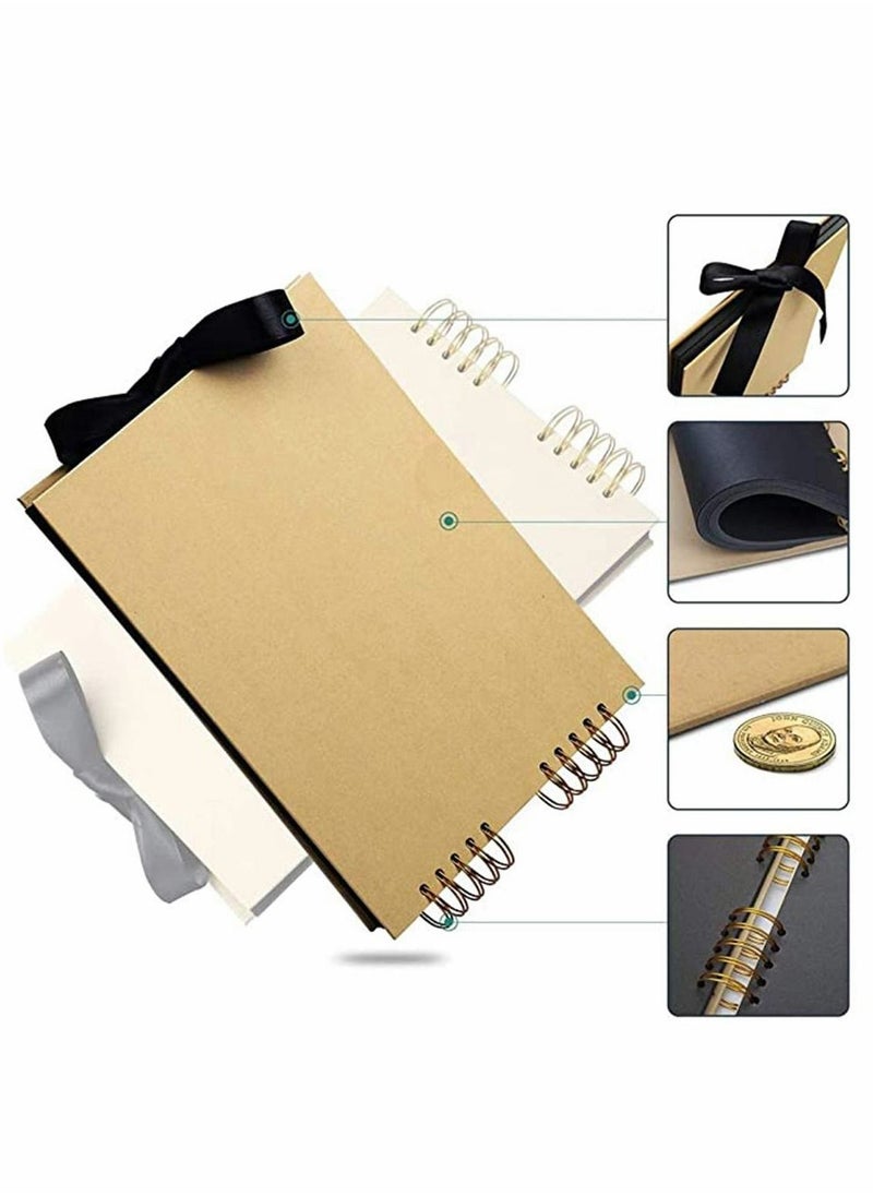 Excefore - Photo Album Scrapbook, DIY 80 Black Pages (40 Sheets) Scrap Book Memory Book Wedding Guest Book, for Mum Family Birthday - Image 1