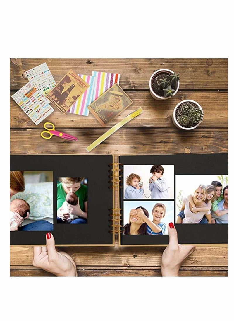 Excefore - Photo Album Scrapbook, DIY 80 Black Pages (40 Sheets) Scrap Book Memory Book Wedding Guest Book, for Mum Family Birthday - Image 1