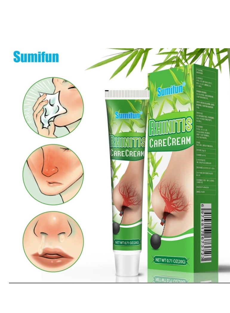 Sumifun Rhinitis Cream, Relives Nasal Allergy Symptoms,For Dry Nose, Nasal Irritation, Cracked Nose, Stuffy Nose, Allergy Relief Natural Herbal Rhinitis Cream 20g - Image 1