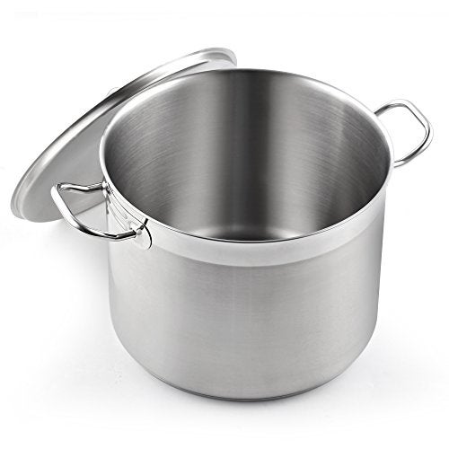 Cooks Standard أواني الطهي القياسية من الفولاذ المقاوم للصدأ، وعاء مرق احترافي سعة 20 كوارت مع غطاء، فضي - Image 1