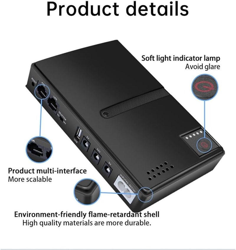 Smart UPS Battery Backup System 1018L 5V 9V 12V DC Power Supply for Router Modem EU Size - Image 3