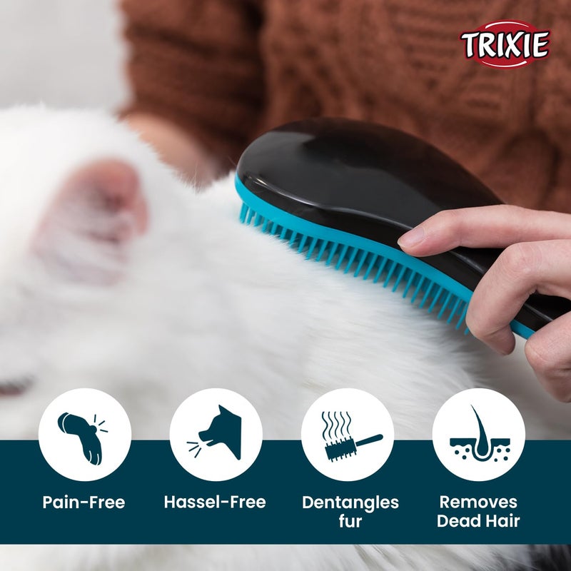 Trixie Soft Brush for Dogs and Cats - Gentle Detangling, Soft Bristles, Reduces Shedding, Durable Plastic, Suitable for All Fur Types - 19 cm - Image 4