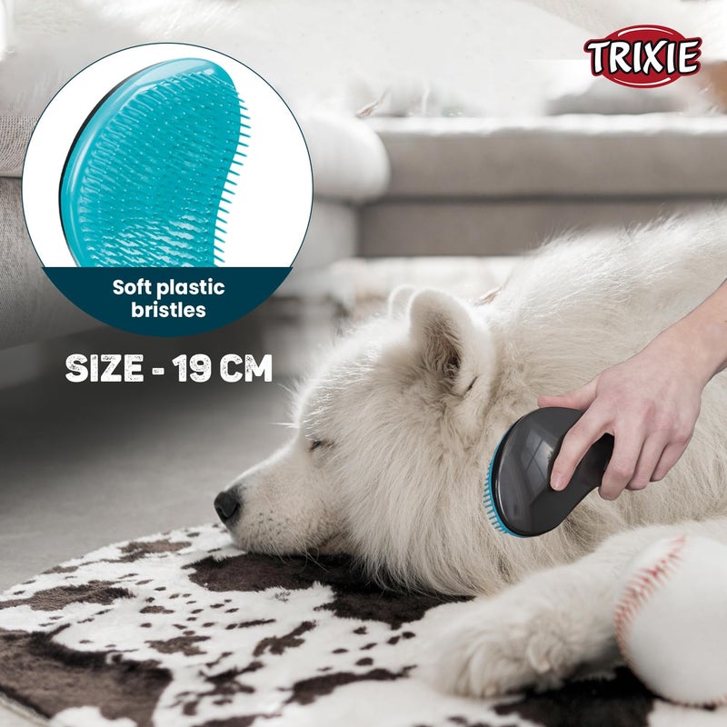 Trixie Soft Brush for Dogs and Cats - Gentle Detangling, Soft Bristles, Reduces Shedding, Durable Plastic, Suitable for All Fur Types - 19 cm - Image 2