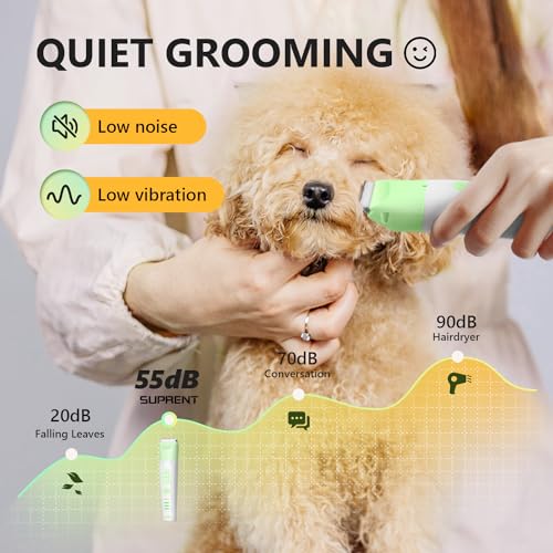 SUPRENT Dog Grooming Kit 4 in 1 Dog Clippers for Grooming Supplies Cordless Electric Pet Nail Grinder Cat Paw Trimmer Professional Long Hair Shaver Set for Cat Matted Hair and Small Dogs Thick Coats - Image 3