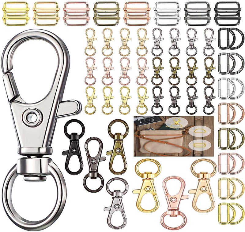 DIY Crafts (3 Pcs D Rings, Silver) Keyrings & Keychains Round Swivel Snap Hooks Key Rings Chain Jump Rings Mini Screw Metal For Lanyard, ID, Bags, Wallets, Luggage Making - Image 5