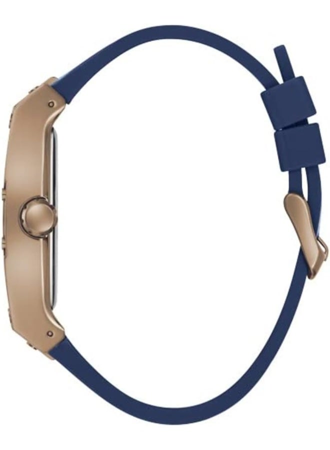 GUESS ساعة GUESS للرجال متعددة الوظائف 43 مم - حزام أزرق قرص أزرق علبة بنية - Image 2