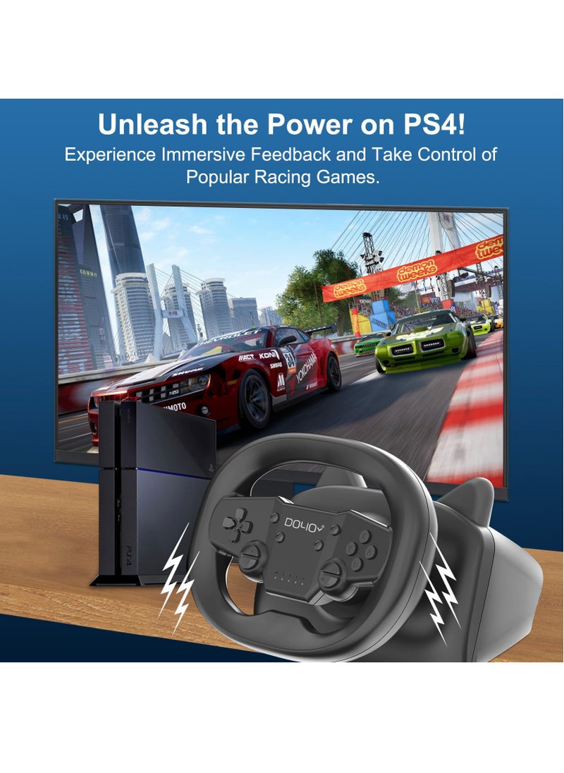 DOYO Bluetooth Racing Steering Wheel with Paddle Shifters, Wireless Wired Dual-Mode Steering Wheel for Nintendo Switch, PC, PS4, PS3, ios/Android Mobile Phones,Tablets Black  - Image 3