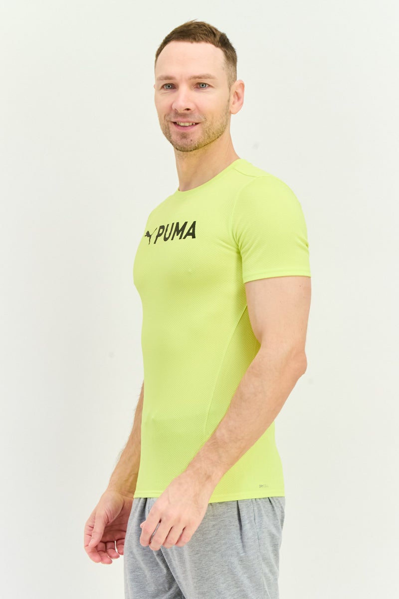 PUMA Men Sportswear Fit Short Sleeves Training T-Shirt, Lime Yellow - Image 2