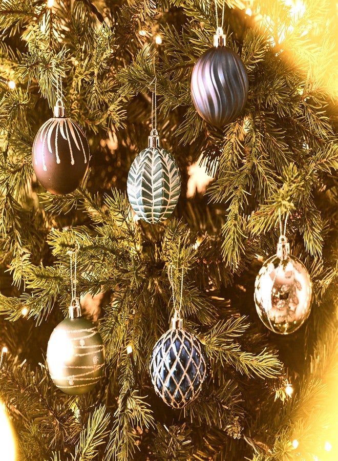 Valery Madelyn Christmas Ornaments Set, 16ct Navy Blue and Silver Shatterproof Christmas Tree Decorations Ball Ornaments Bulk, 2.36 Inches Elegant Hanging Ornaments for Xmas Trees Decor - Image 2