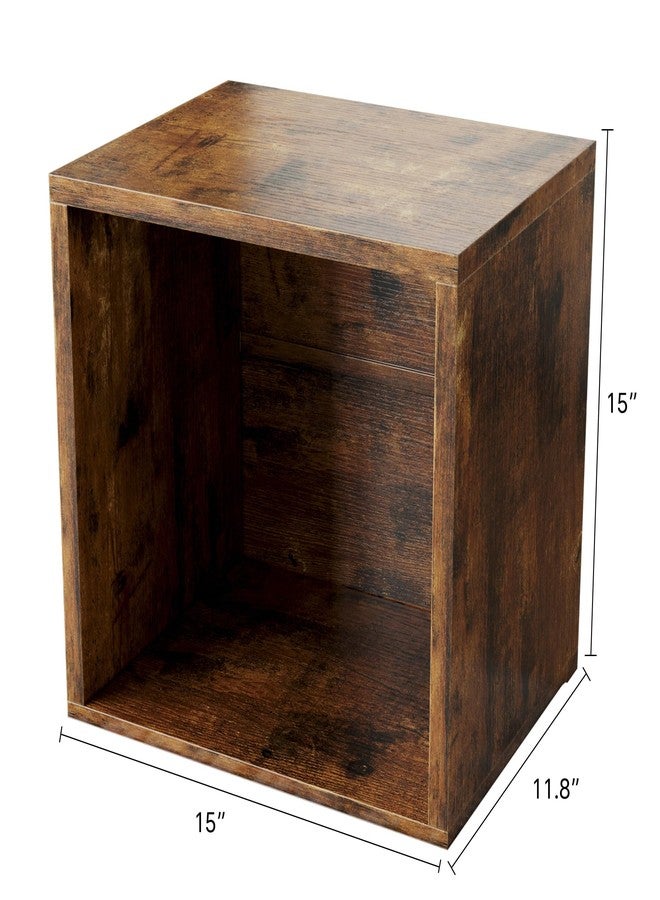 FUSUNBAO Magic DIY Cube Storage Organizer Stackable Cubles for Home Books Clothes Toy -Modular Cubby Storage System -Office Cubical -Bookcase Closet (Antique Brown, General Cube) - Image 2
