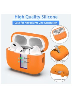 wexon Protective Shockproof Silicone Case Cover for Apple AirPods pro 2 Generation Orange  - Image 2