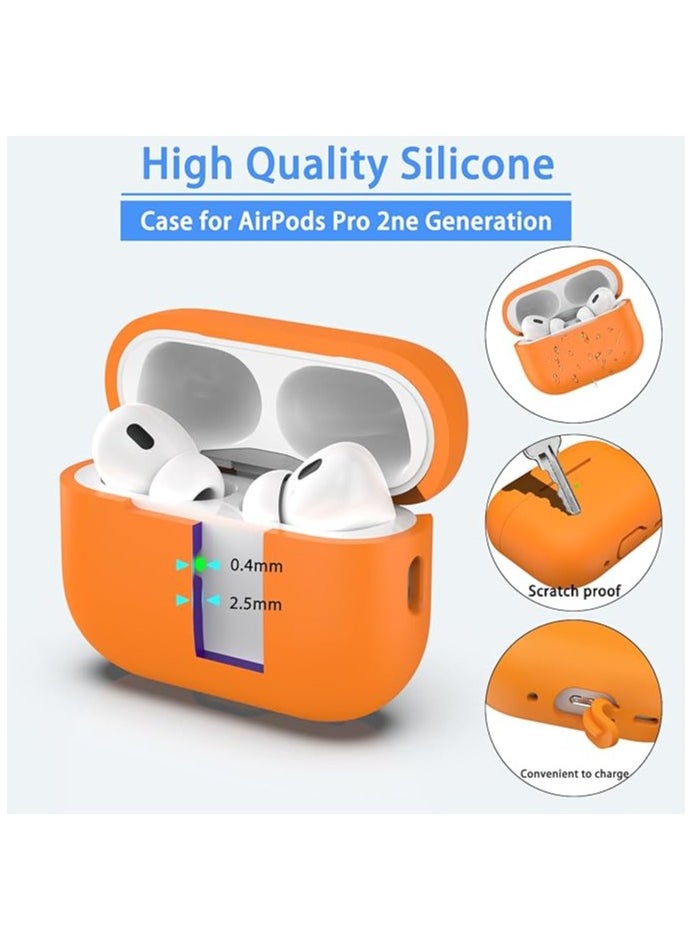 wexon Protective Shockproof Silicone Case Cover for Apple AirPods pro 2 Generation Orange  - Image 2