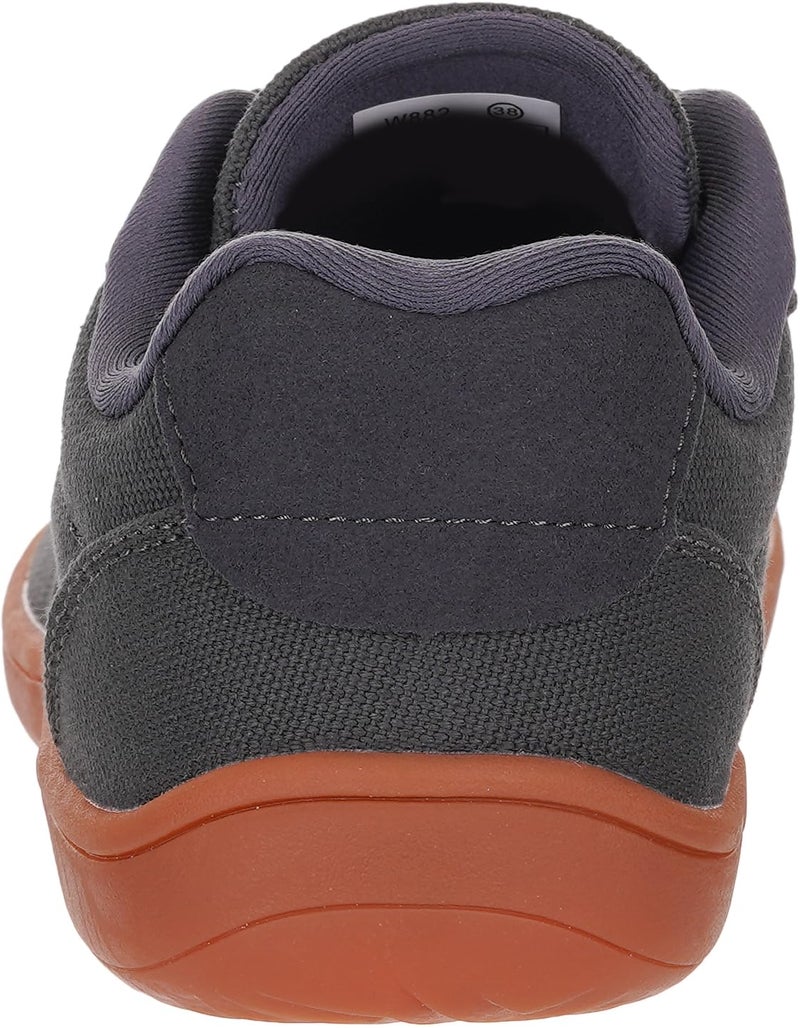 WHITIN Women's Wide Toe Box Barefoot Sneakers Minimalist Zero Drop Sole Minimus Shoes Canvas Walking Size 8 Gym Comfy Sport Grey Gum 39 - Image 2