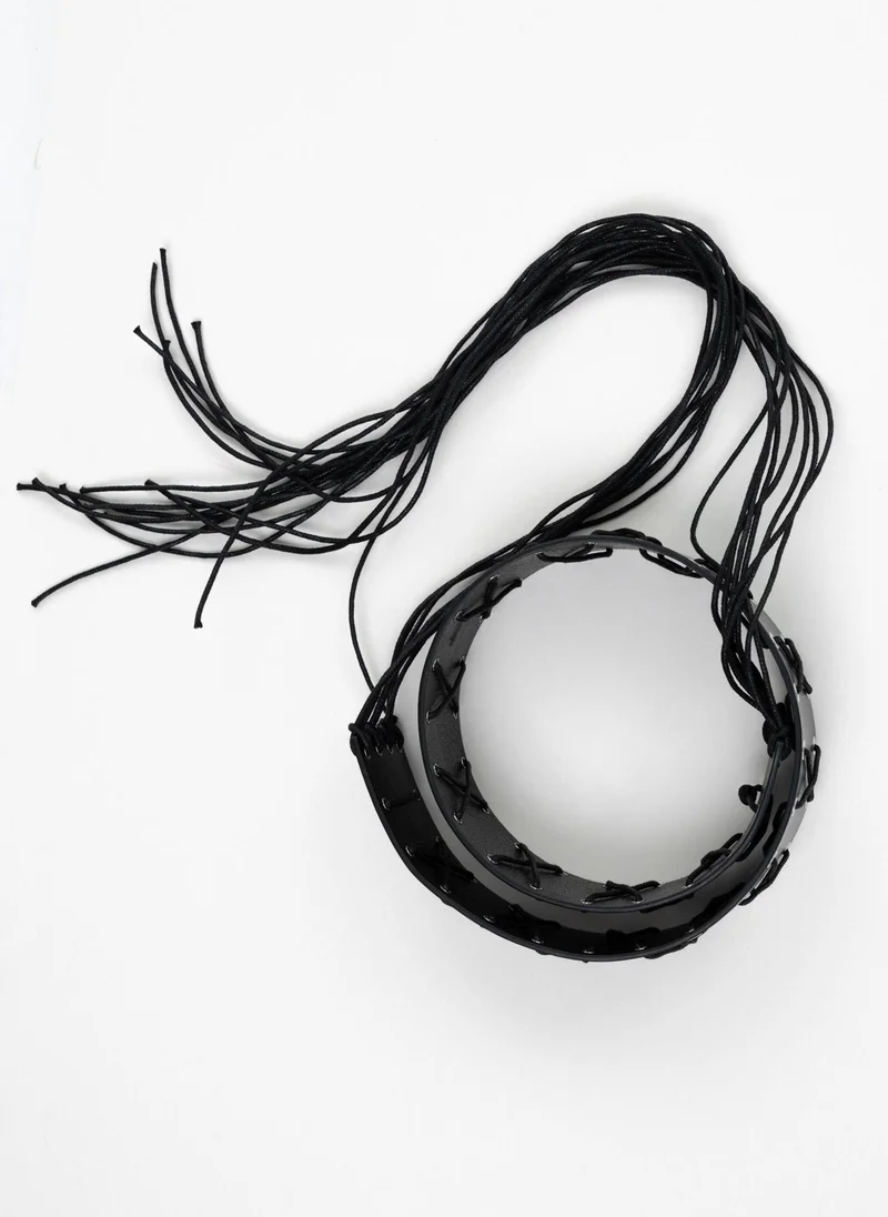 Lichi  Decorative eco-leather belt with matching ties for Women | Best Price UAE