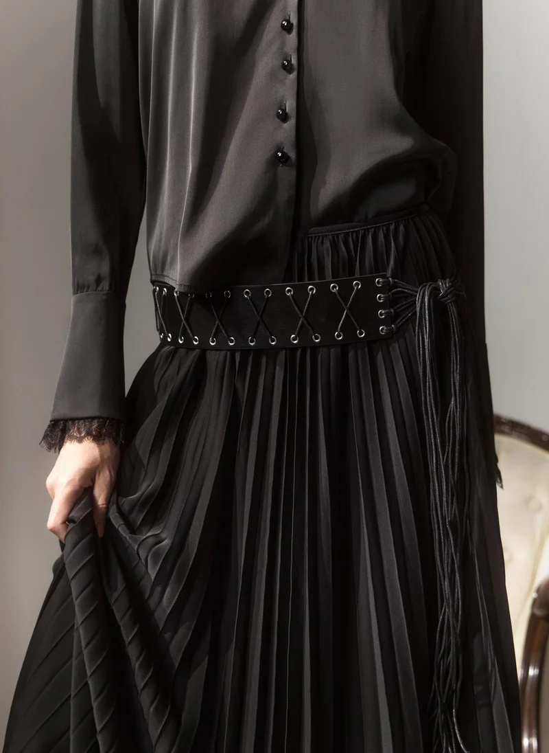 Lichi  Decorative eco-leather belt with matching ties for Women | Best Price UAE
