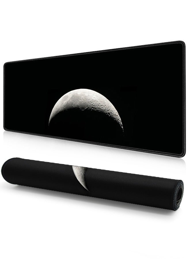 Large Mouse Pad Extended Gaming Non-Slip Rubber Base Office Desk Keyboard Mouse Pads Moon  - Image 1