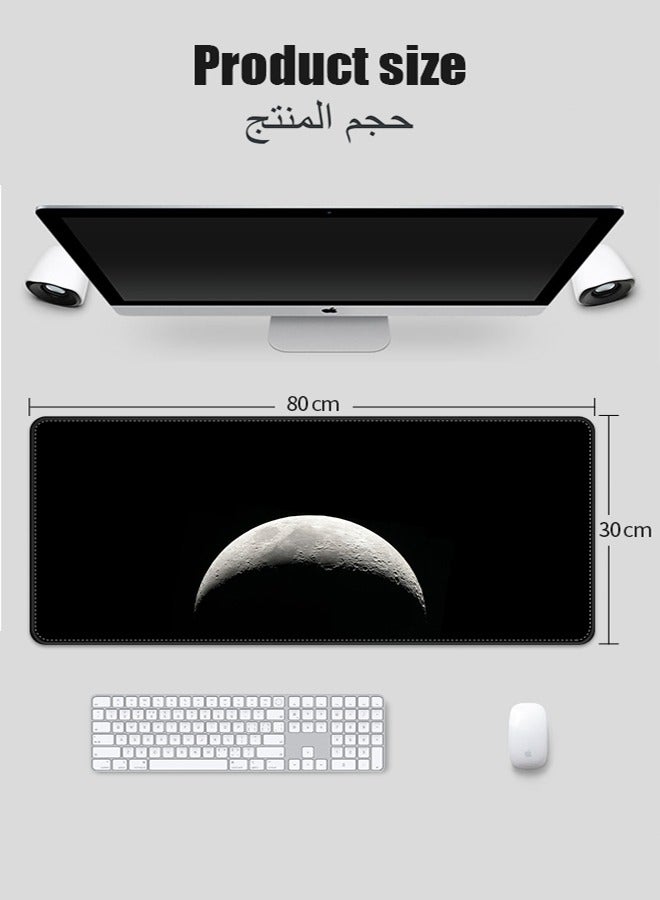 Large Mouse Pad Extended Gaming Non-Slip Rubber Base Office Desk Keyboard Mouse Pads Moon  - Image 2